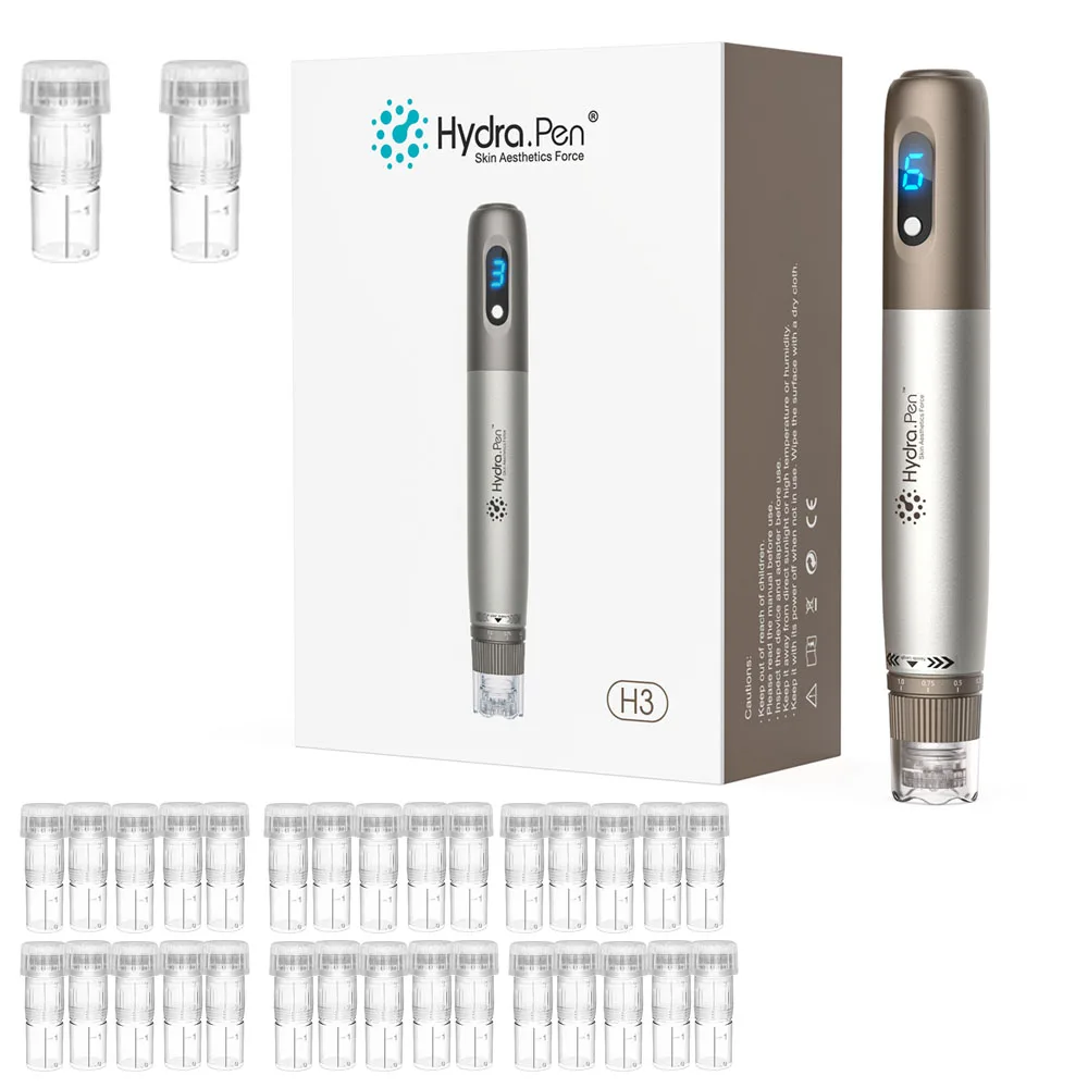 Hydra  deram Pen H3 Adjustable Micro  needling for Face and Body - Skin Care Beauty Device With 32pcs Cartridges