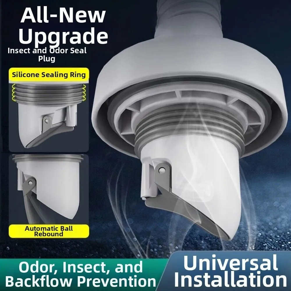

50/70mm Universal Washbasin Floor Drain Core Anti Odor Easy Install Water Pipe Connector Odor Control Shower Drainer