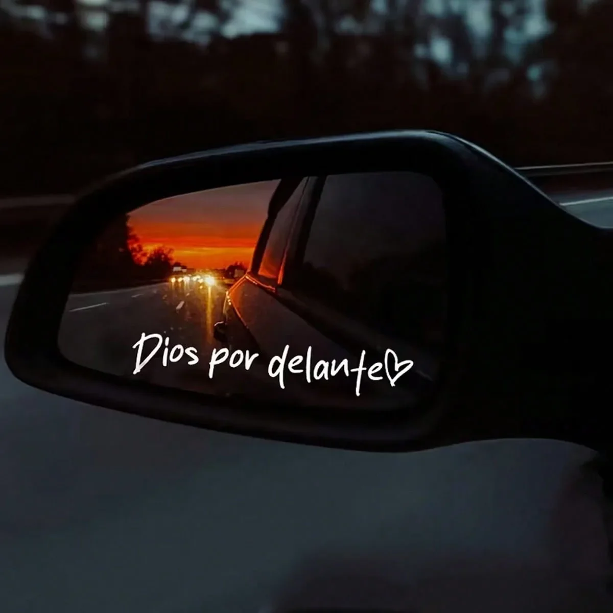 2pcs Dios Por Delante Waterproof Vinyl Sticker Spanish Religious Quote Decal For Car Rearview Mirror Motorcycle Laptop Cup Decor