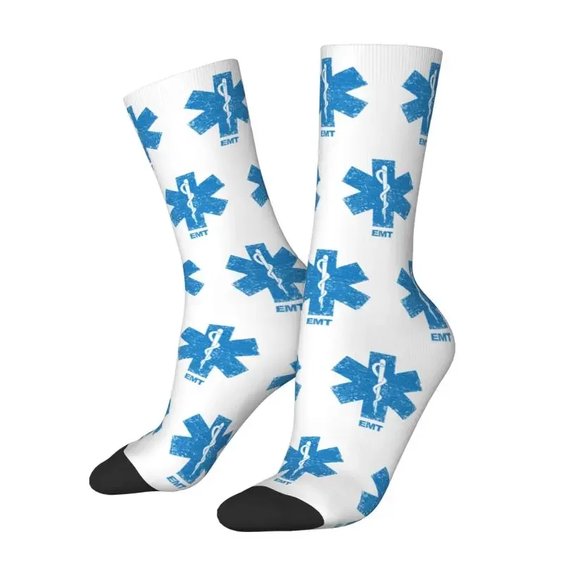 Novelty Printing Emt Life Socks for Men Women Stretch Summer Autumn Winter  Ambulance Crew Socks