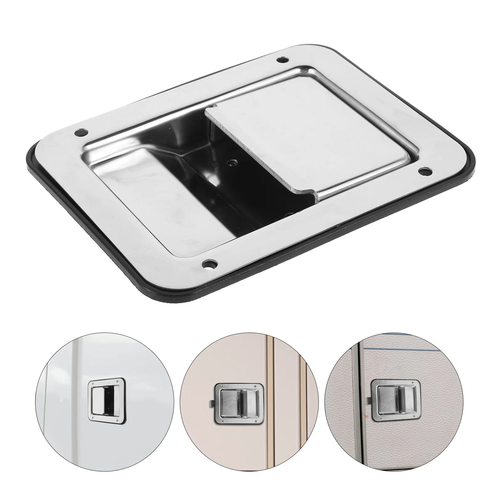 

Stainless Steel Tool Box Latch Handle Push To Lock For Trailer Rv Utv Atv Utility Vehicle Toolbox Paddle Latch Panel Security