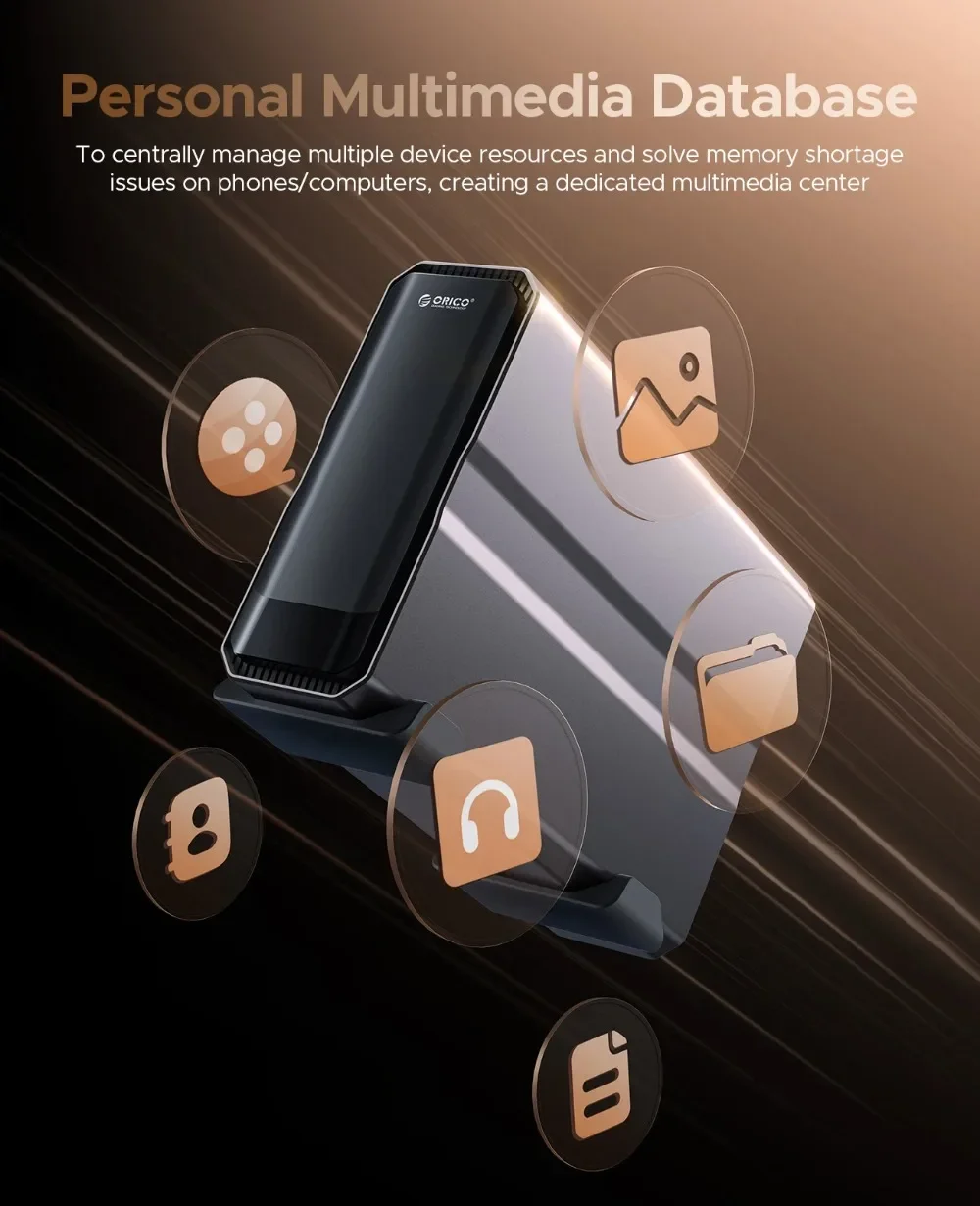 ORICO Nas Storage Personal Storage 3.5" Type-C NAS Multimedia Database Built-in 4TB/8TB Hard Drive Data Security Remote Access