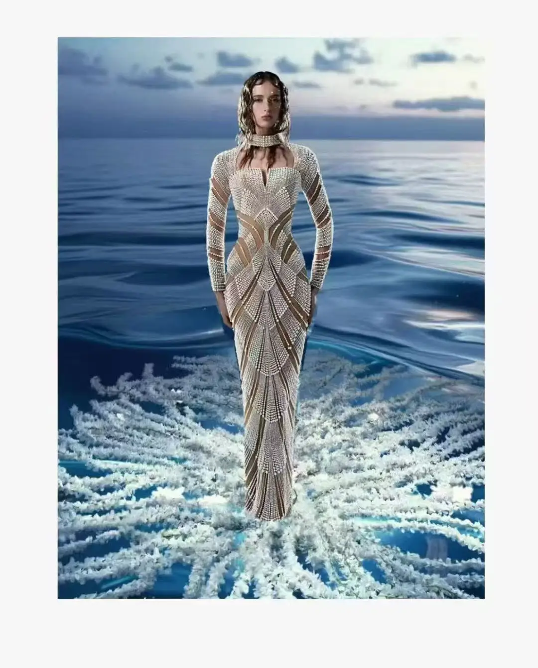 

Luxurious Nigerian African Beaded Lace Fabric High Quality Sequins Embroidery African French Lace Fabric For Sewing Dress 5Yards