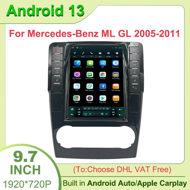 

Android13 GPS Navigation For Mercedes Benz ML GL W164 X164 2005-2011 Car Multimedia Player Carplay Auto Radio Head Unit 4G WIFI