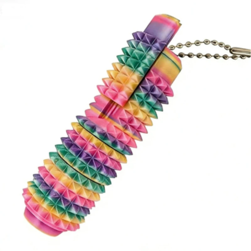5-in-1 Spiked Roller Toy 3d Printed Spiky Pain Stim Keychain Pocket Mini Sensory Fidget Toy For Anxiety Stress Relief