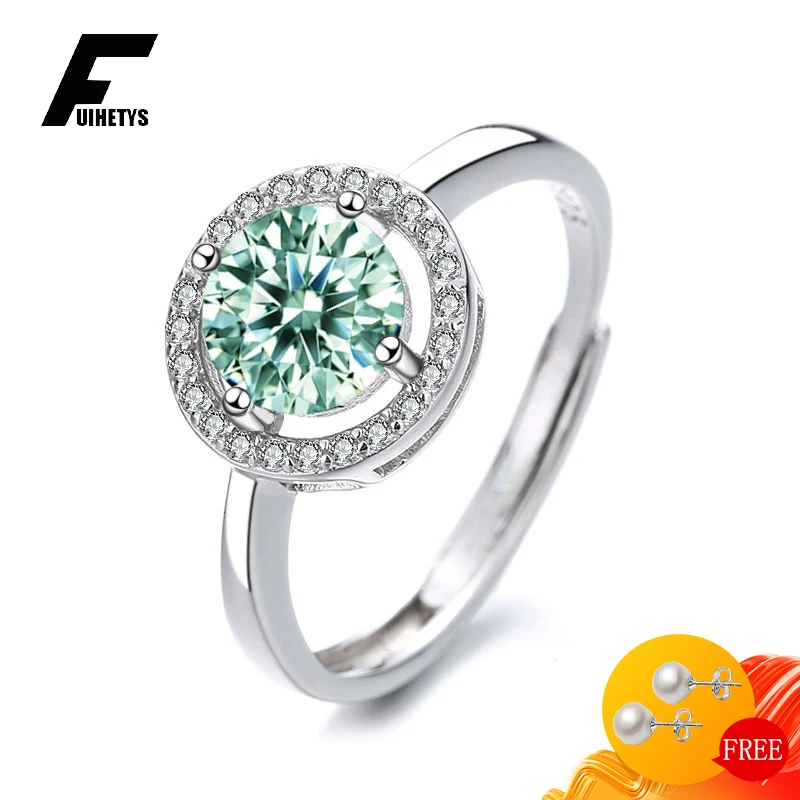 

Luxury Women Ring 925 Sterling Sliver Jewelry with Emerald Zircon Gemstone Hand Accessories Open Finger Rings Wedding Party Gift