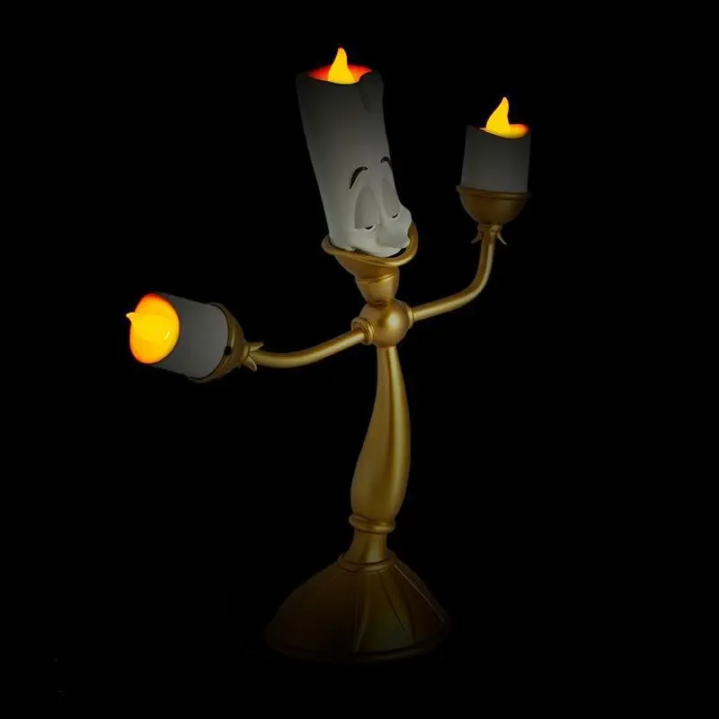 Disney Beauty und das Biest Cogs worth Uhr Lumiere Kerze Lampe Action figur Modell Sammlung Wohnkultur Geschenk für Mädchen Kinder