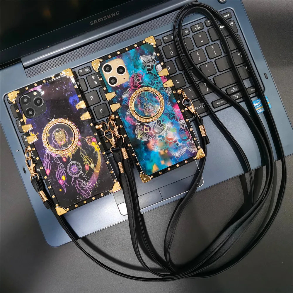 

Luxury Glitter Phone Cover Women Crossbody Lanyard Case for Pixel 7 PRO 7A 6 PRO 6A Retro Floral Owl Case for Google Pixel 8 Pro