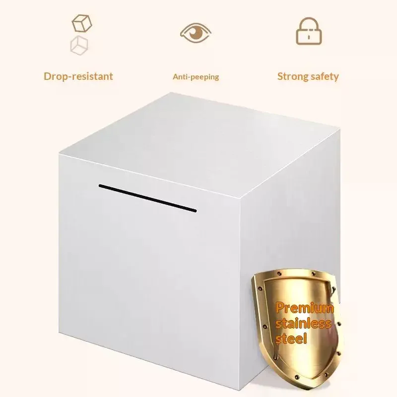 Cannot Be Opened Portable For /Adults Stainless Steel Cube Safe Box Piggy Bank Money Savings Bank Money Bank Box