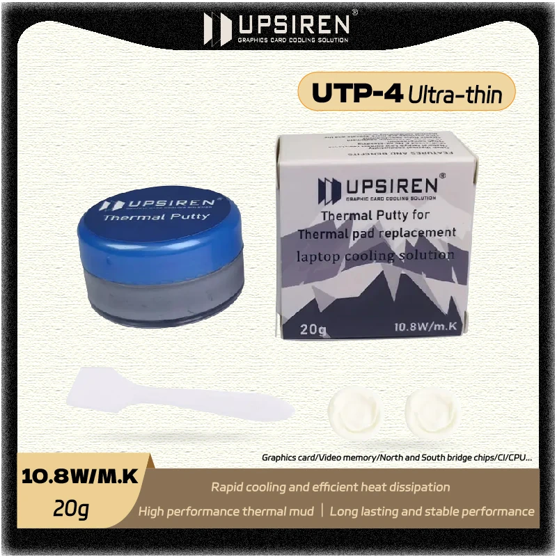UPSIREN UTP-4 10.8W/m.K Ultra-thin type thermal paste GPU high temperature cooling cpu thermal paste 20g pc accessories