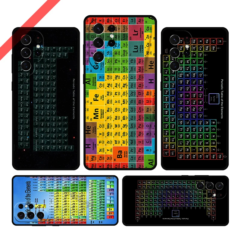 Chemistry Periodic Table Phone Case For Samsung Galaxy S20 FE S21 S10 S23 Plus S24 S22 Ultra Coque Note20 Note10 S9 S8 Cover