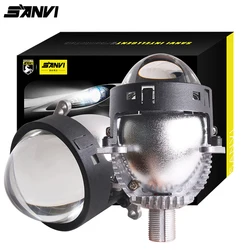 SANVI  Bi LED Lenses for Car Headlights 3.0Bi Ice Lens H4 H7 9005 9006 Auto Projector For Hella G5 3R Lamp Angel Eyes Tuning