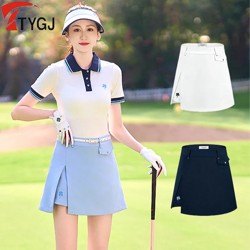 TTYGJ Golf Summer Women's Pleated Short Skirt Ladies A-Lined Casual Sports Skirt Quick Drying Tennis Golf Skorts Fake Two-Piece