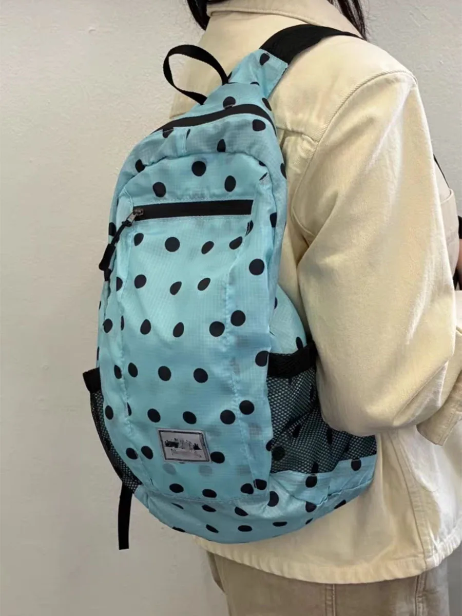 Outdoor Checkered Sports Travel Backpack Unisex Lightweight Large Capacity Shoulder Bag British Style Soft Fabric Daily Use