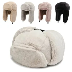 Women's  Thickened Warm Beanie Russian Caps Korean Fashion Ushanka Earflap Pilot Hat Women Trend Bomber Hat  Winter Ski Hats