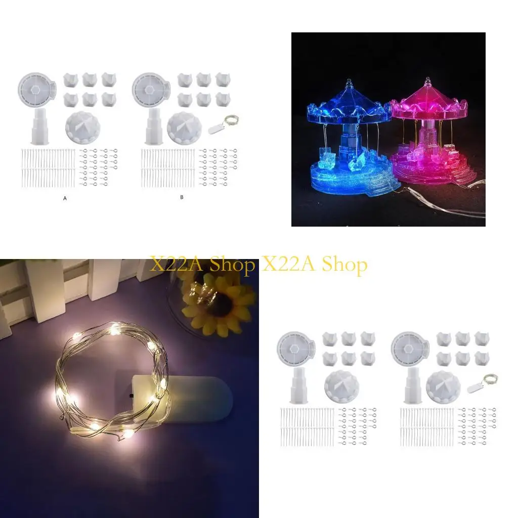 

Уникальная форма из силиконовой смолы для DIY автомобильных настольных украшений, карусельная форма для литья эпоксидной смолы,