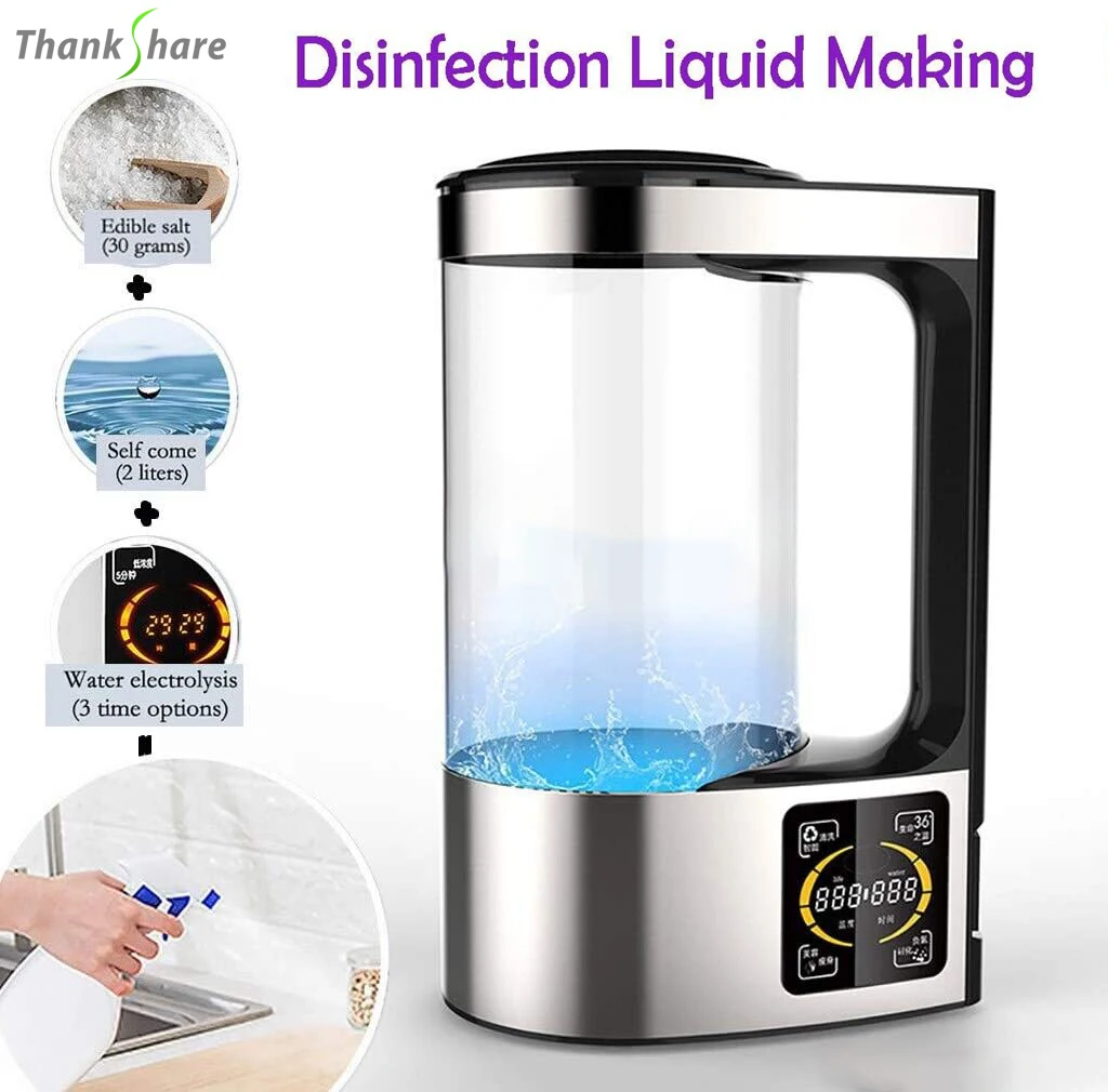 

100-240V Electric Sodium Hypochlorite Water Generator Disinfection Water Maker 2L Portable Hypochlorous Acid Water Maker Machine