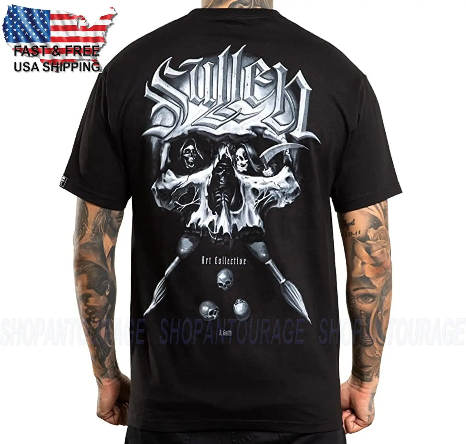 Sullen Art Collective Reaper Badge Standard SCM5104 Short Sleeve Men`s T-shirt