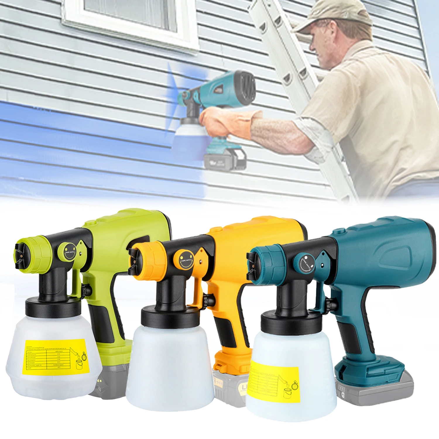 For Makita/Dewalt/Ryobi 18V Battery 800ML Electric Spray Gun Cordless Paint Sprayer Furniture Coating Airbrush Newest