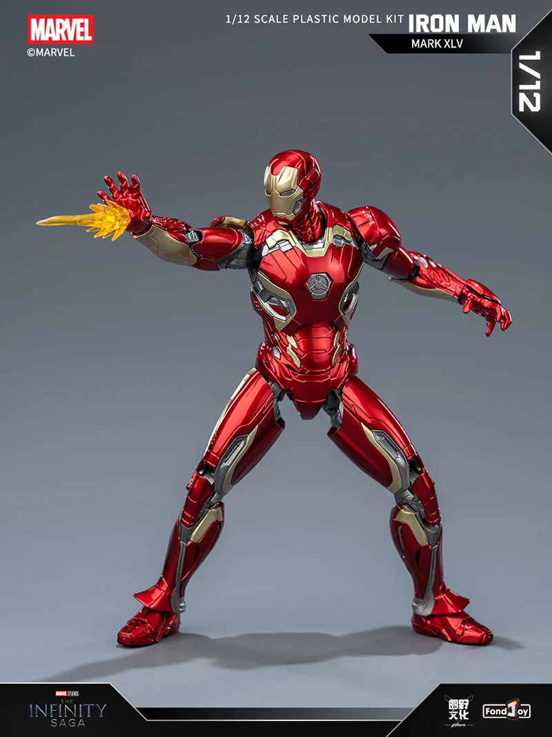 Fondjoy Anime Figure Iron Man MK46 Model Kit 1/12 Infinity Saga Ironman Mark 45 Mark 46 Assembly ABS Joint Movable Kids Toy Gift