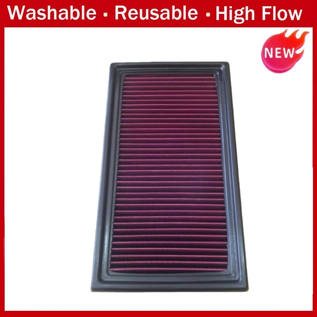 Filtro de aire de alto flujo para coche 7T4Z-9601-A para Ford Edge Explorer Flex Fusion Taurus Aviator Lincoln MKS MKX MKZ lavable reutilizable