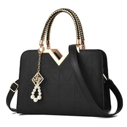 Women Handbag Patchwork Shoulder Messenger Office Work PU Leather Female Bag Ladies Luxury Handbag Fashion Elegant Shoulder Bag