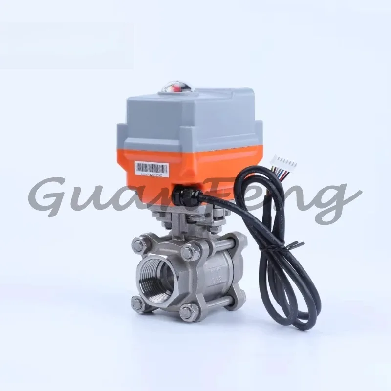 Small electric actuator 304 stainless steel ball valve 1 inch electric two-way ball valve thread connection
