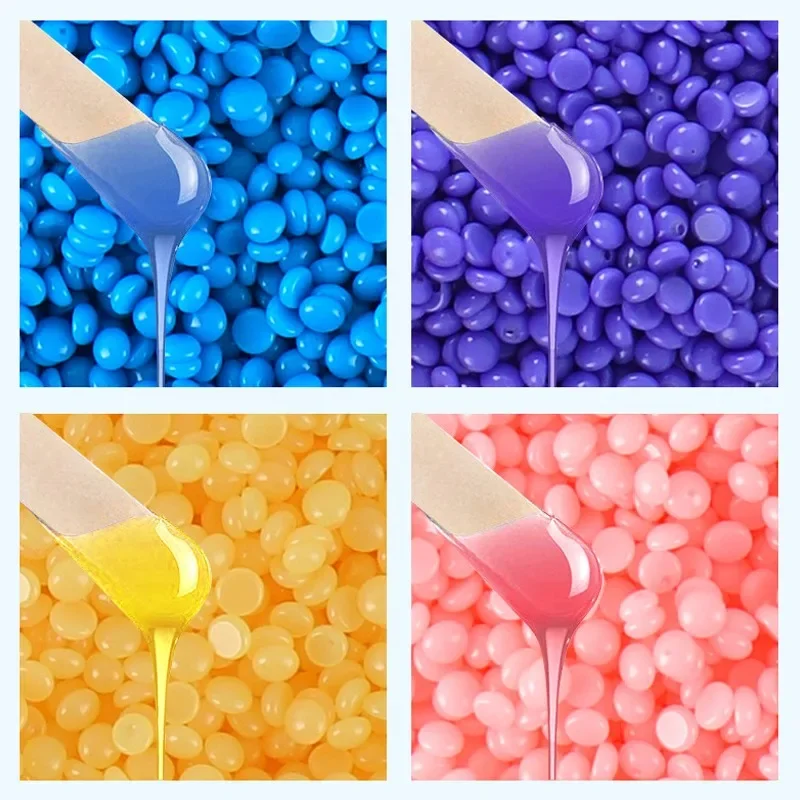 50g Hard Wax Beans Solid Hair Remover No Strip Depilatory Hot Film Wax Bead Hair Removal for Full Body Bikini Face Leg Eyebrow