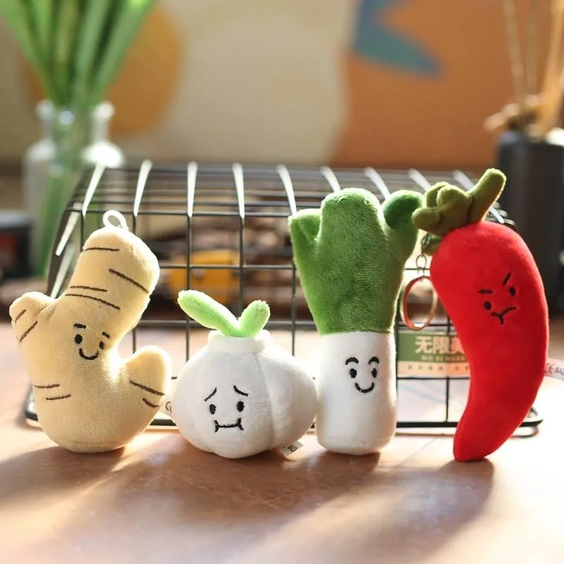 1 Pcs Cute Mini Plush Toy - Stuffed Orange Onion Ginger Garlic Chilli Vegetables Soft Colourful Dolls for Party Favors