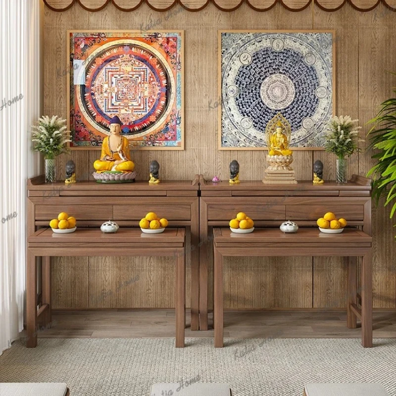 FG black walnut Buddhist table serving table household table simple gongtai Shentai Buddhist hall incense case