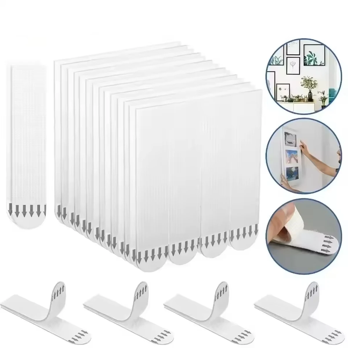 12/24pcs-Traceless and easy to pull adhesive Velcro for fixing photo frames, hanging pictures without leaving any adhesive