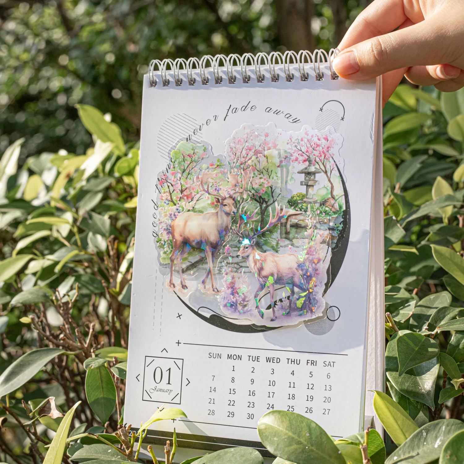 JIANWU الغزلان القرن الغابات سلسلة خمر الغزلان زهرة المناظر الطبيعية الحيوانات الأليفة ملصق الإبداعية DIY بها بنفسك مجلة المواد الكولاج القرطاسية #4