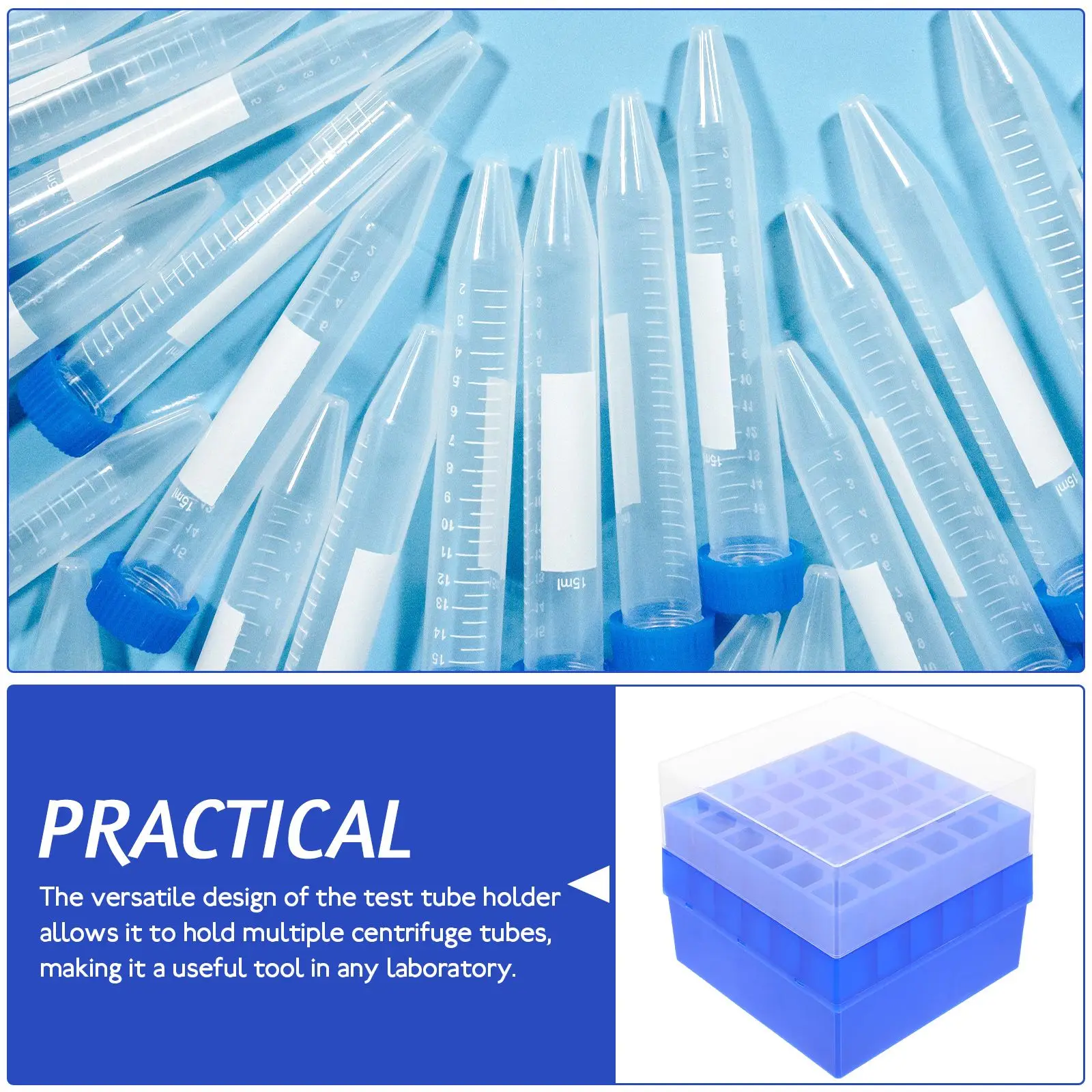 

36 Slots Reusable Plastic Freezer Box Test Tube Storage ganizer Numbered Compartments Laboratory Sampling Tubes Case