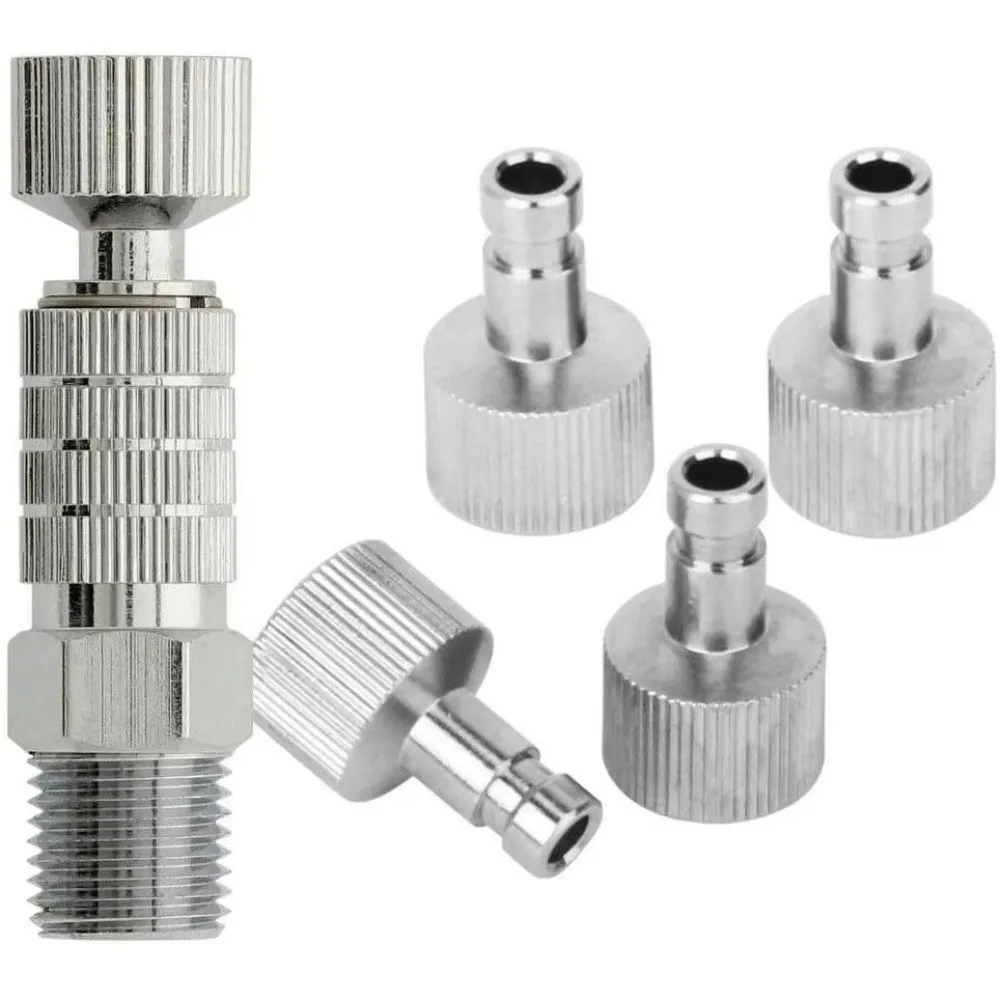 5Pcs Airless Air Gravity Model Airbrush Quick Disconnect Coupler Dual Action 1/8 INCH Fitting Air Brush Parts Adjustment Valve