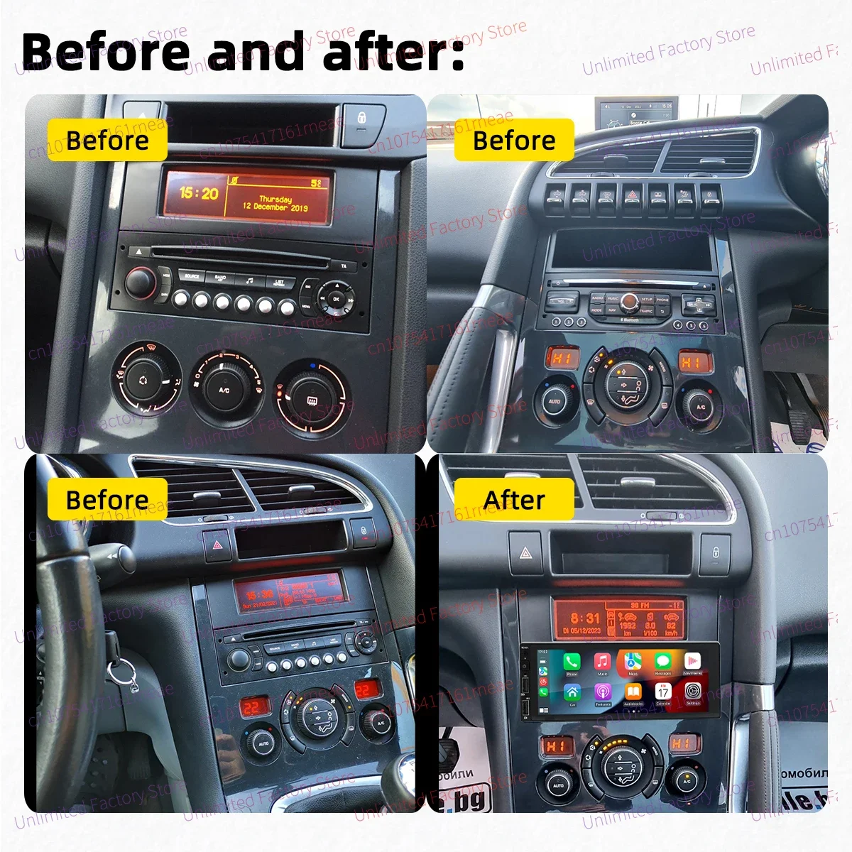 1 Din Android Radio for Peugeot 3008 5008 2009-2017 Carplay Autoradio Android Auto Stereo 6.9