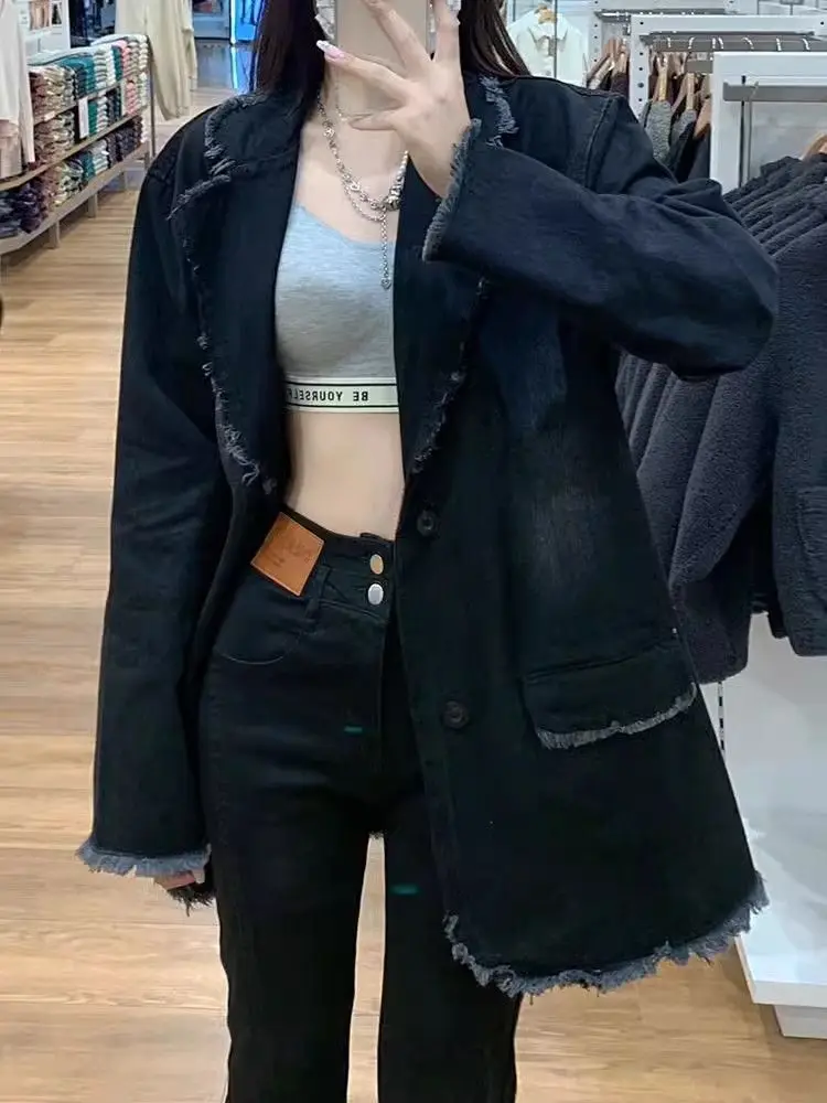 

Свободные куртки Пальто Женская уличная одежда с капюшоном Женская верхняя одежда Пальто Укороченное женское пальто на молнии Серый Бежевый Короткая кожаная одежда Y2K с отложным воротником