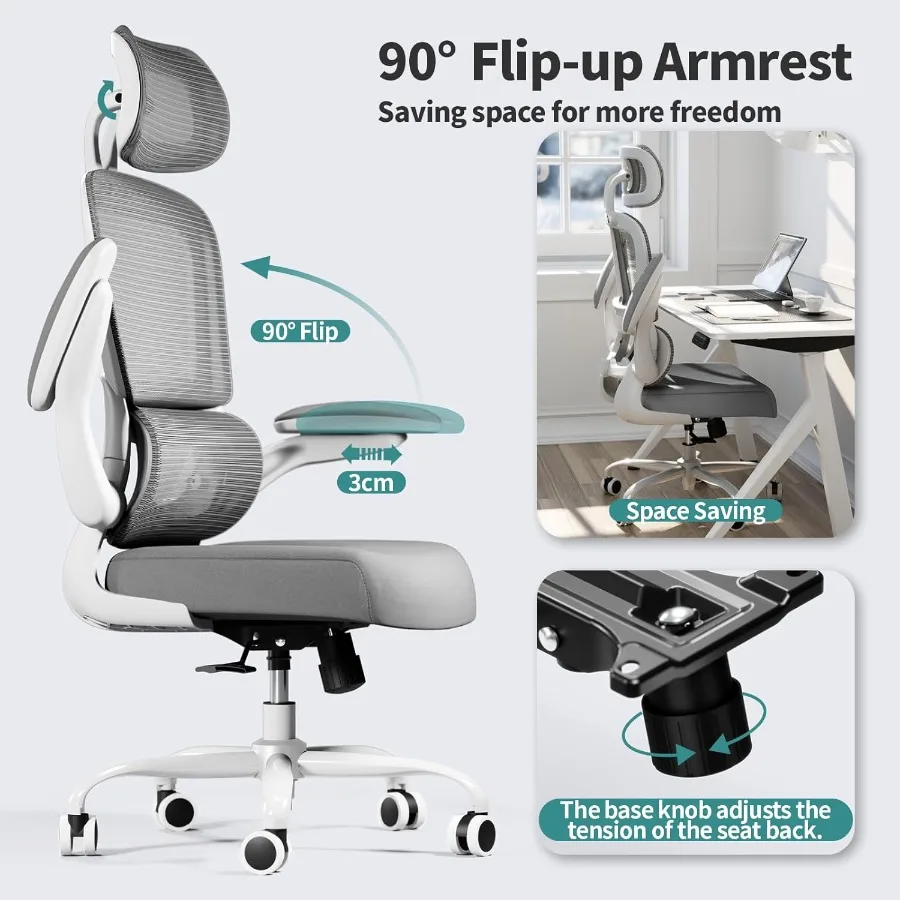 كرسي مكتب مريح كرسي مكتب 330 رطل كراسي مكتب شبكية منزلية مع عجلات كرسي ألعاب مريح عالي الظهر مكتب Ch