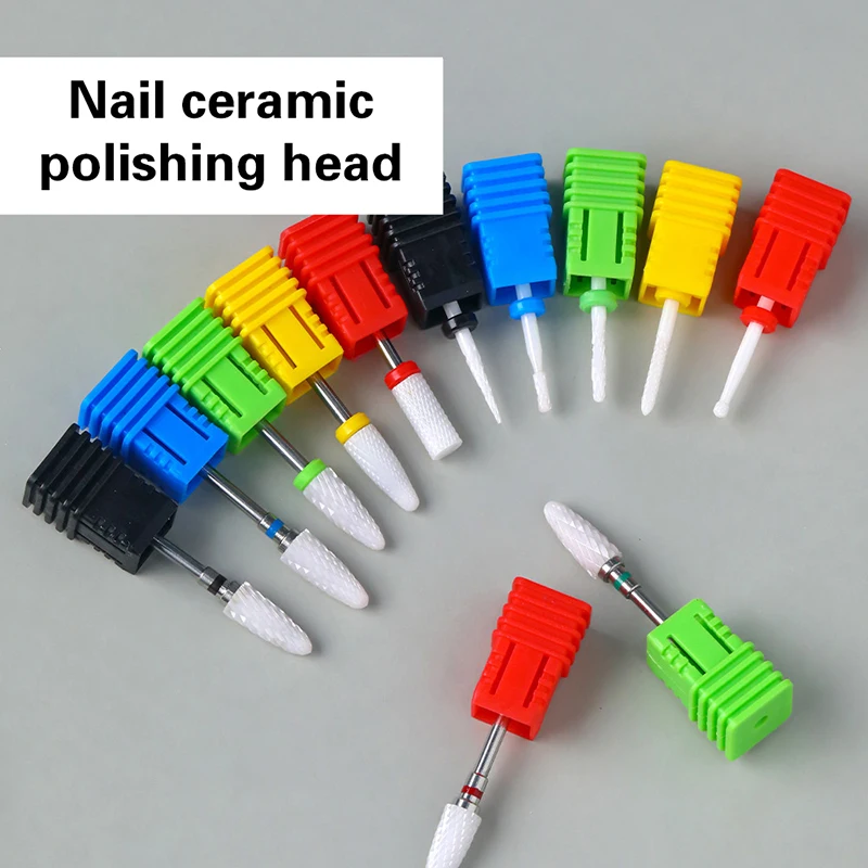 Ceramic Milling Cutter Nail Drill Bit Electric Manicure Pedicure Mill Bits Machine Files Nail Art Tools Equipment