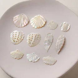 4PCS Natural Shell Material Hollow Leaves Ginkgo Leaf With Hole Pendant DIY Making Supplies Accessories