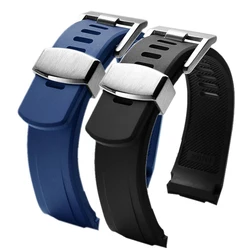 Fluorine Rubber Watchband for SEIKO Prospex Series SRPE99K1/SRP777J1 SRPC91J1/25J1 Curved interface Strap Men's Wristband 22mm