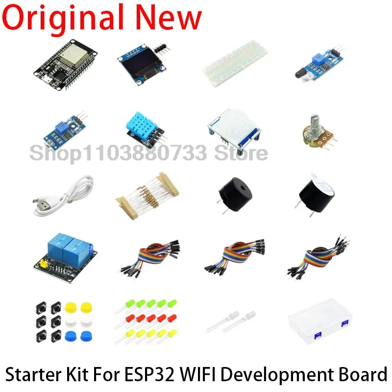 Basic Starter Kit for ESP32 ESP-32S WIFI Development Board for Arduino Project Learning Kit with Tutorials ESP32 kit with box