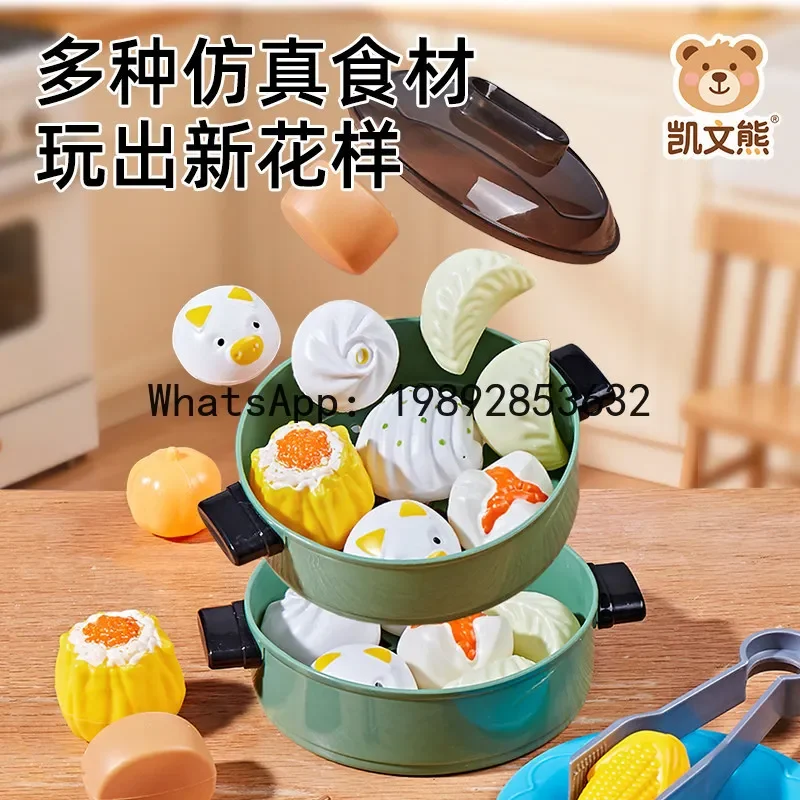 Kinderküchen-Spielset, Simulationskochset, Echtes Kochen, Rollenspiel, Baby-Mini-Kochgeschirr, Herd