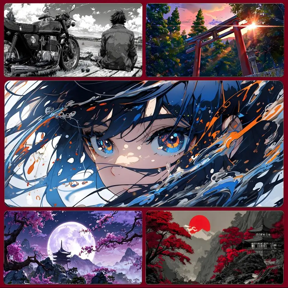 culture virtual T-Two-dimensional Mouse Pad Large Gaming Mousepad with Stitched Edges Thickened Desk Mat PC
