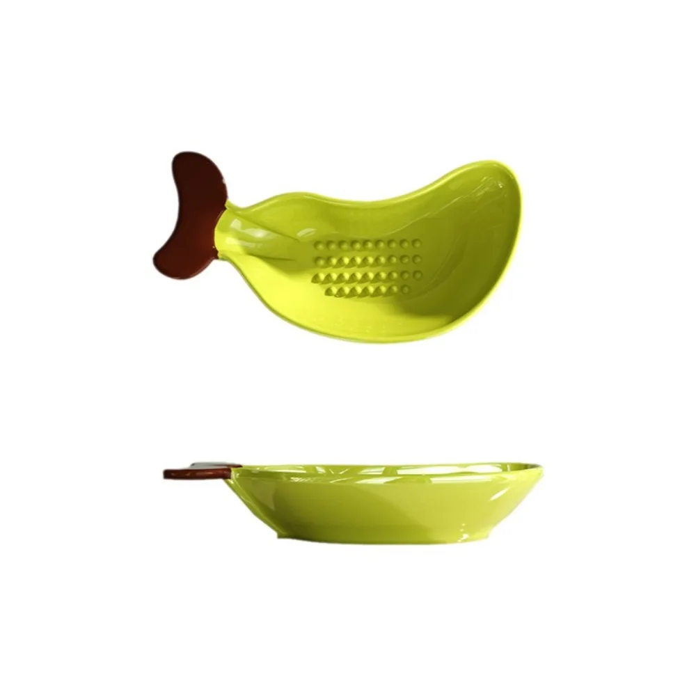 Banana Shaped Dish Dipping Sauce Dish Banana Shape Grinding Surface Condiment Dish Chopstick Rest Cute Style Chopstick Rest Dish