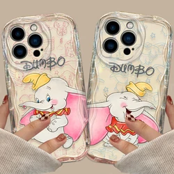 Dumbo Cartoon Love Phone case For Apple iPhone 15 14 13 12 11 Pro X XR XS Max Plus 8 7 Plus SE Wave Oil Cover