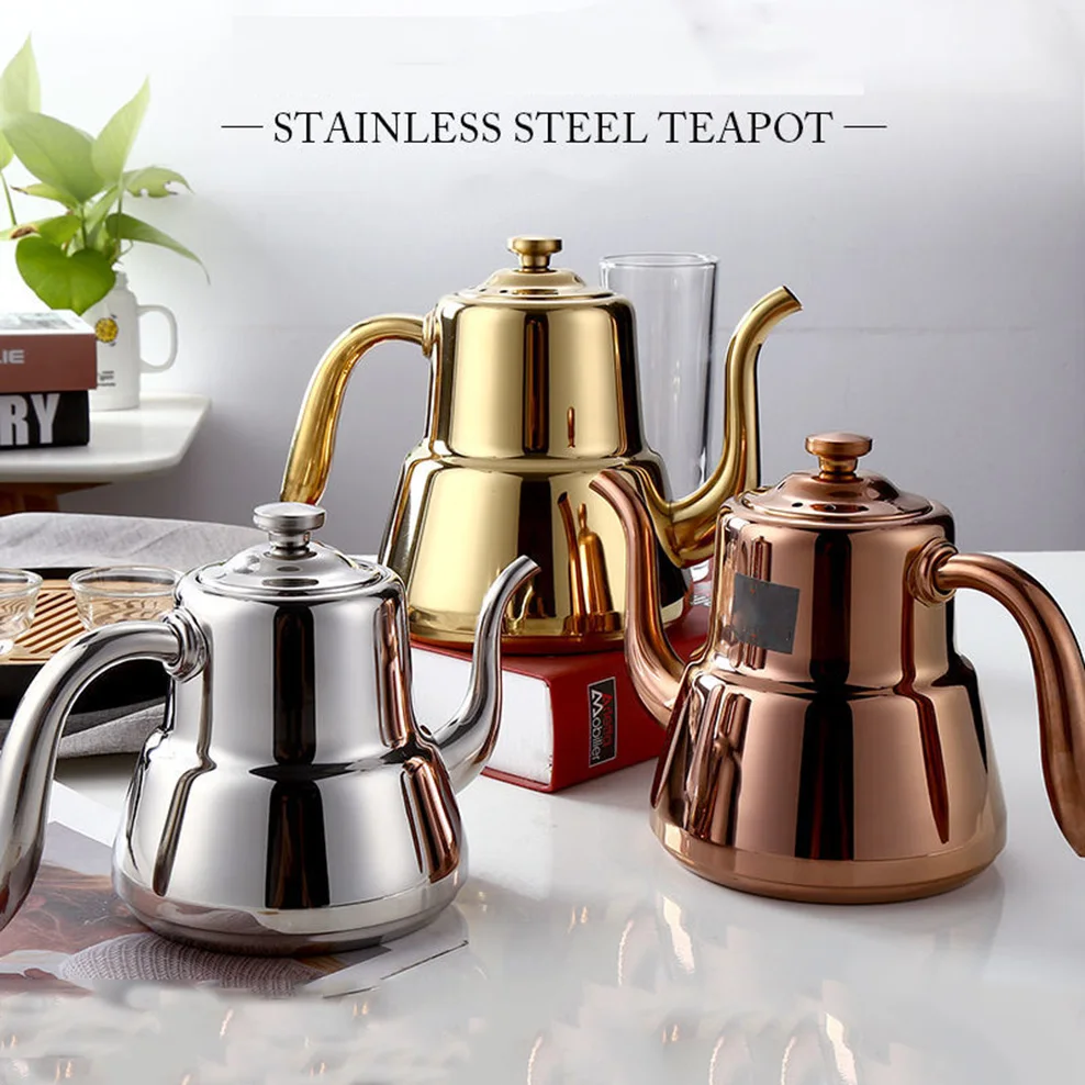 1.5L/2.0L Stainless Steel Teapot Restaurant Household Tea Infuser With Tea Strainer Kettle For Induction Cooker Flower Tea Pot