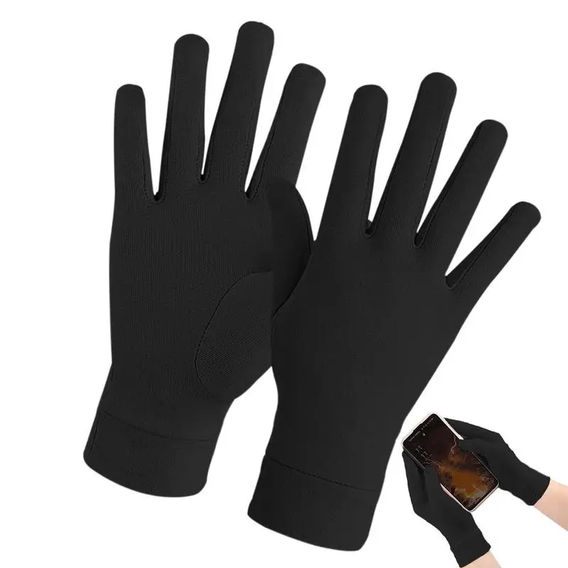 Компрессионные перчатки на весь палец, теплые мягкие перчатки для сноуборда, эластичные зимние теплые перчатки для велоспорта