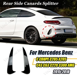 For Mercedes Benz C Coupe C205 C200 C260 C300 C43 C63 2015-2019 Car Rear Side Air Vent Canards Cover Bumper Splitter Spoiler