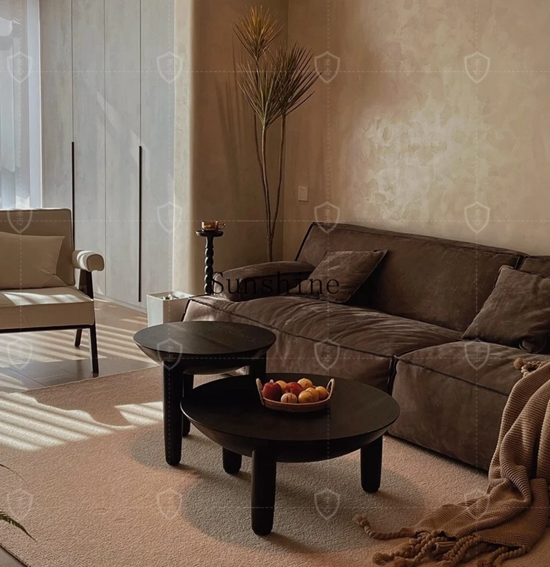 Nordic silent wind size apartment combination living room round coffee table
