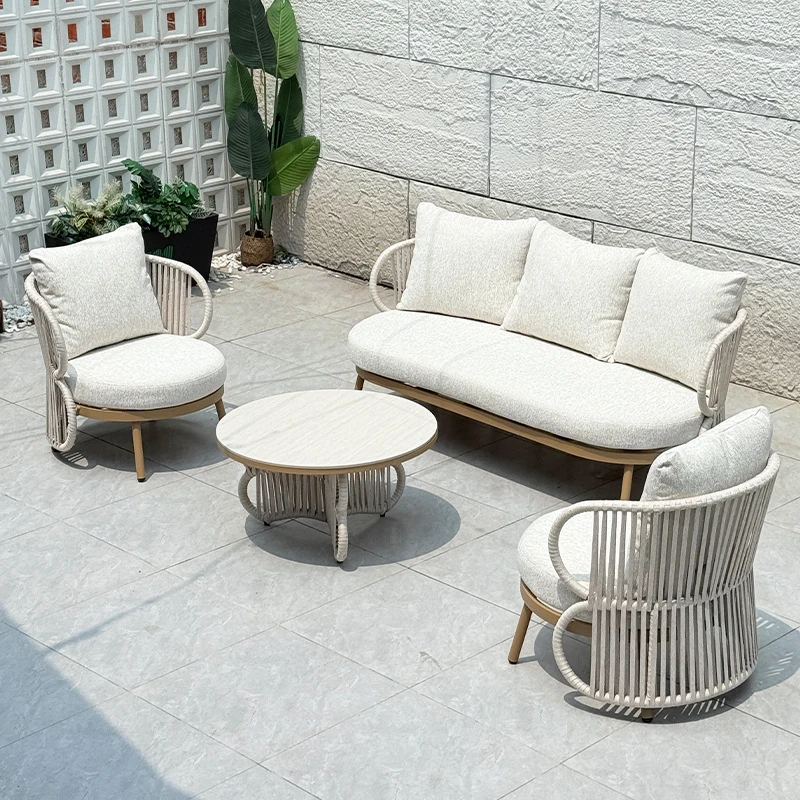 Outdoor Sofa Outdoor Woven Rope Sofa Courtyards, Guesthouses, Hotels, Scenic Areas, Model Houses, Open-Spaces, Waterproof And-Re